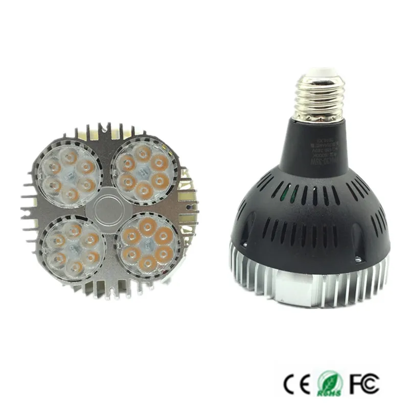 

High Quality E27 PAR30 35W 24LEDS led spotlight bulb,led track light AC85-265V led e27 par30 lamp bulb 20pcs/lot DHL free ship