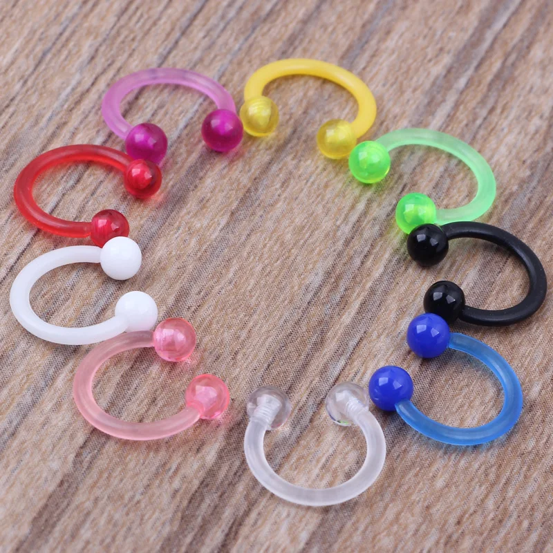 JUNLOWPY 16G Acrylic UV Nose Ring Hoop Septum Rings Nose Tragus Cartilage Earring Helix Fashion Piercing Body Jewelry 200/500pcs