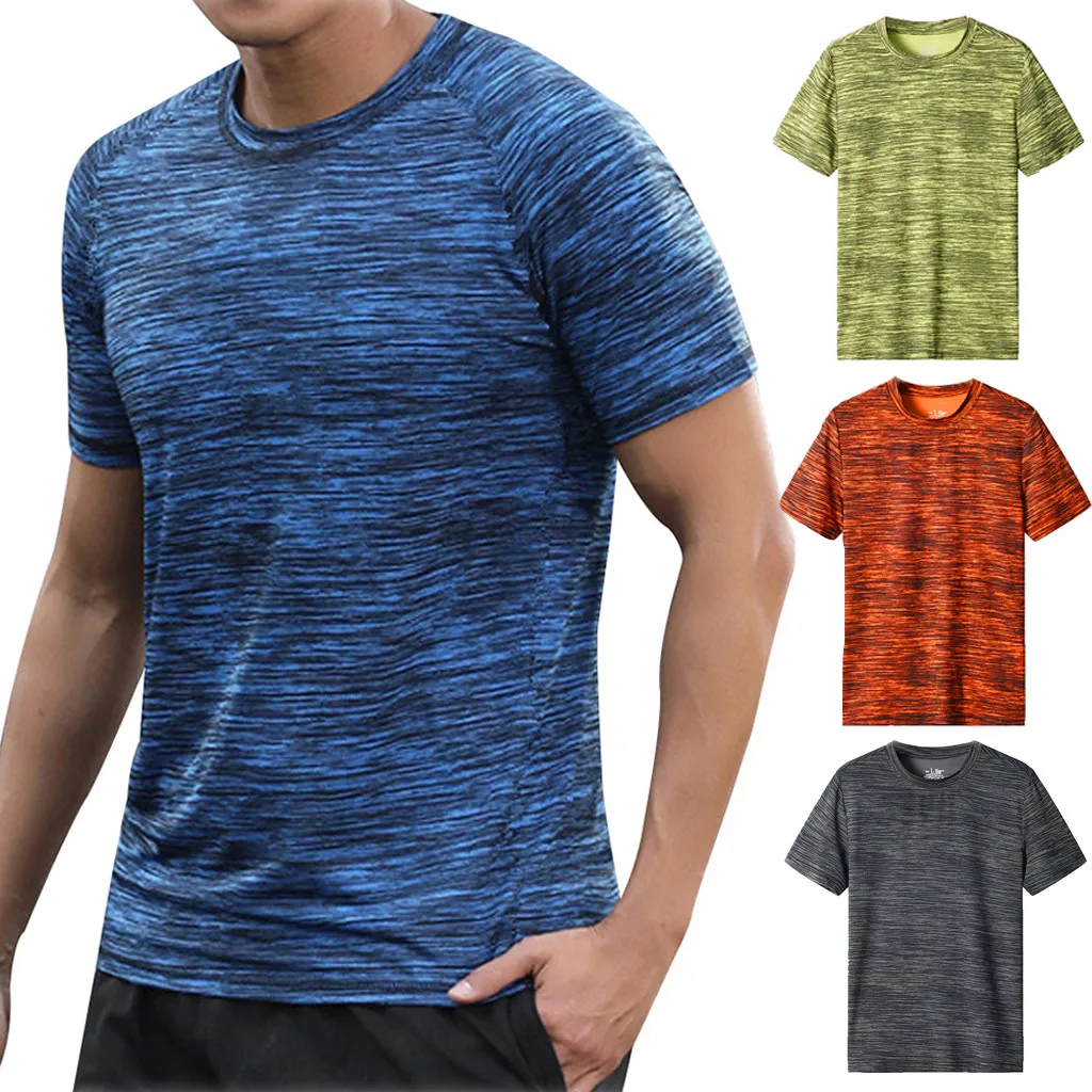 Summer Runing Fitness T Shirt Men Sport Breathable Casual Ultralight T-shirt Sport Wear Bodybuilding Muscle Clothing