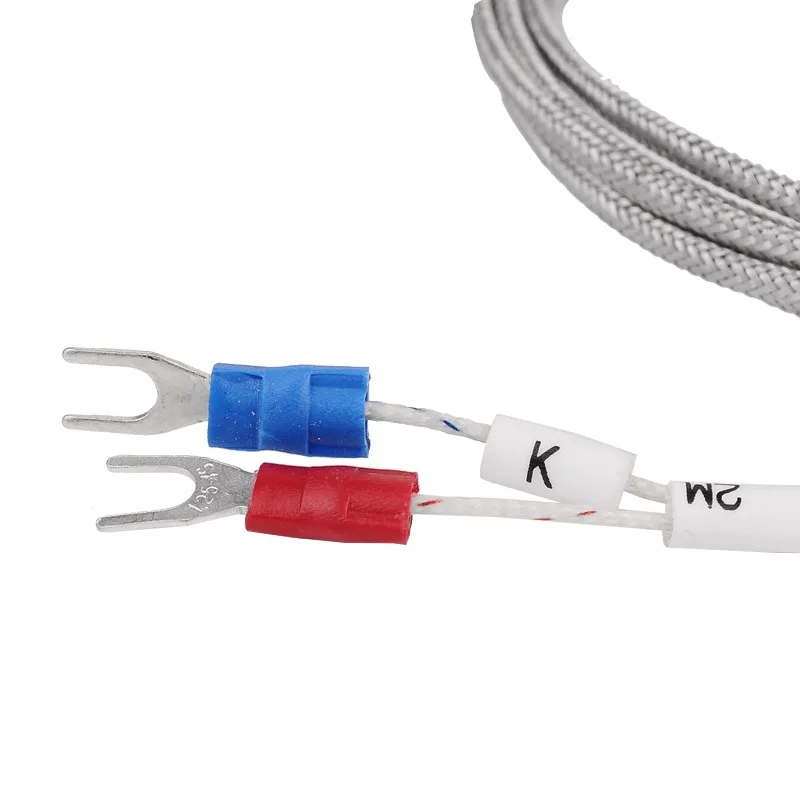 10cm Stainless Steel Probe Temperature Controller Sensor K Type Thermocouple Tube with 2m Wire Cable