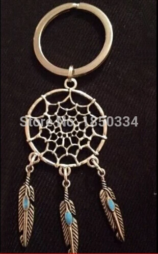 HOT 10pcs Fashion Alloy Dreamcatcher & Feathers Charm Keychain Gifts Fit Key Chains Accessories Jewelry  D66