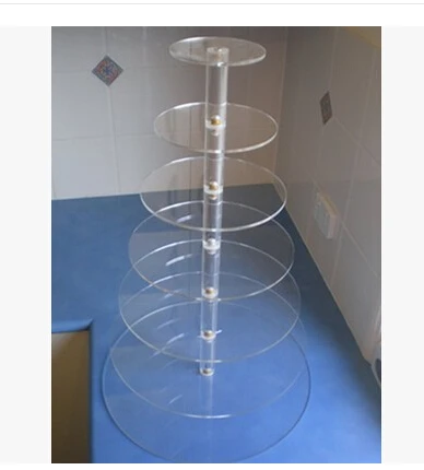 

Hot shopping free selling/Free Shipping Detachable 7 Tier Transparent Acrylic Cake Stand, Perspex Round Cupcake Stand