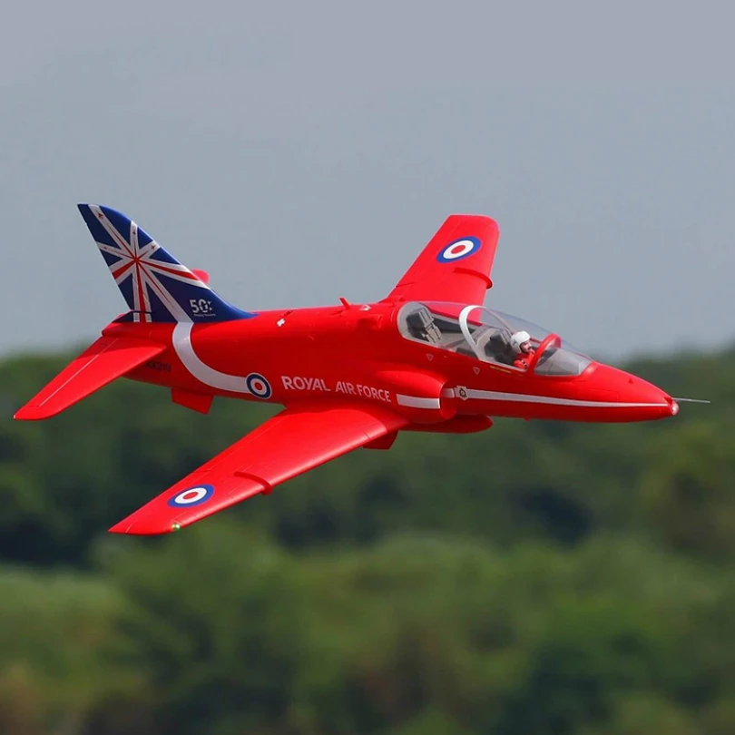 FMSRC RC Airplane 80mm Ducted Fan EDF Jet Bae Hawk Red Arrow 6CH with Flaps Retracts PNP Hobby Model Plane Aircraft Avion