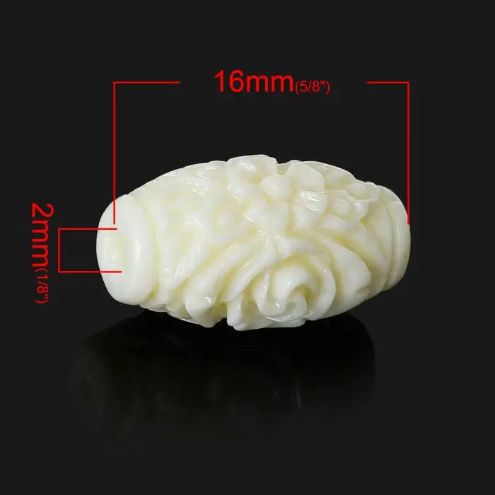 8Seasons Created Coral Spacer Beads Barrel Beige Flower Carved Loose Beads DIY Bracelet Jewelry Gifts About 16mm x 9mm,20PCs