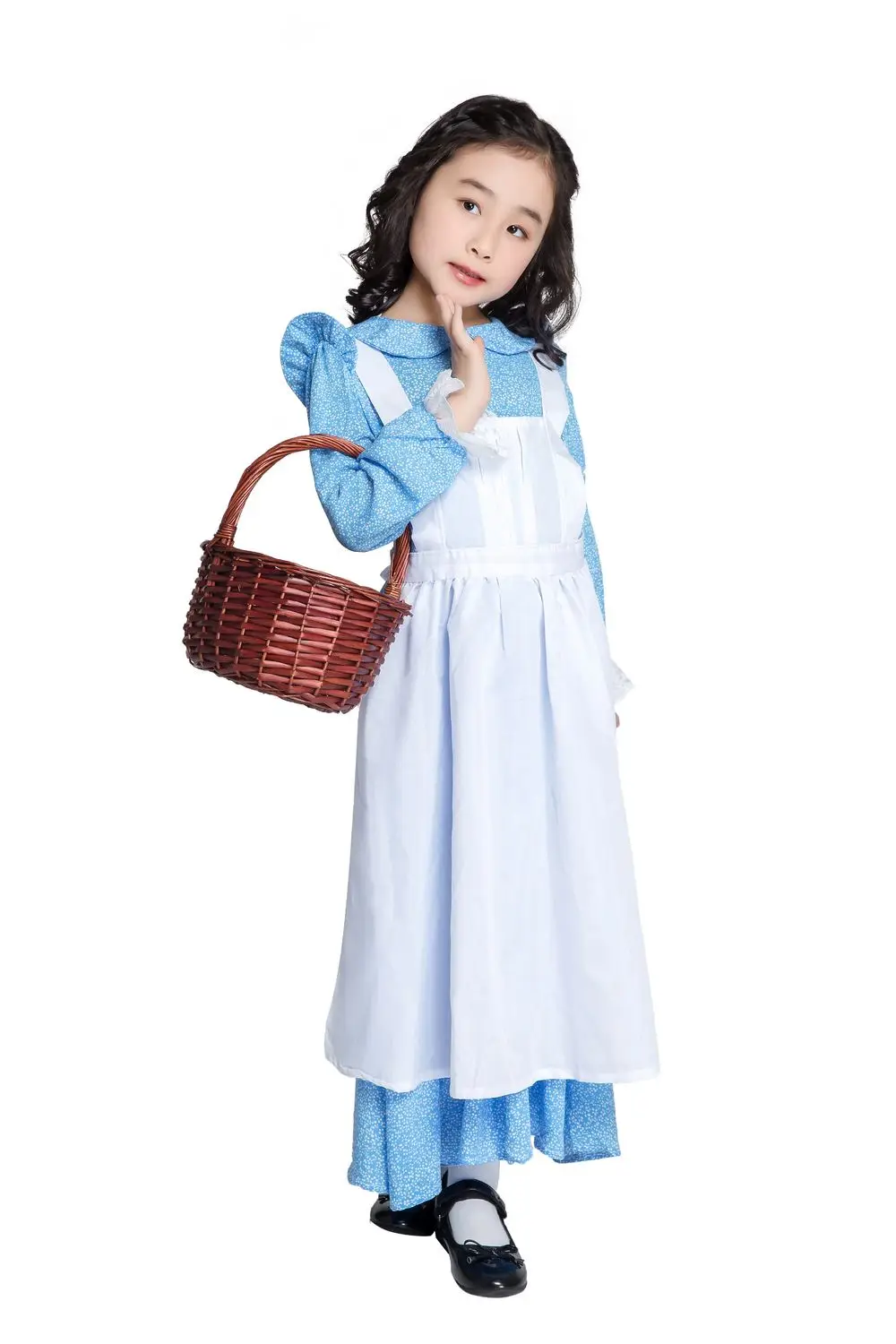 Robe de demoiselle d'honneur + tablier + chapeau pour enfants, Costume fantaisie Alice au pays des merveilles, fête de carnaval, Halloween, nouvelle collection XS-XL