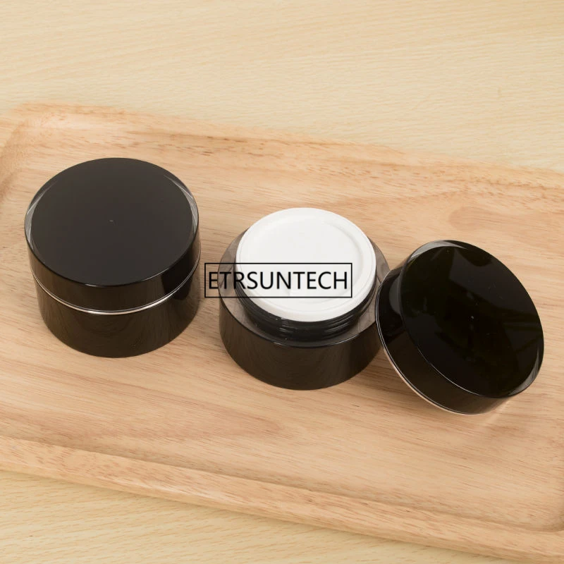 

50g black round acrylic cosmetic jar cream jar empty cosmetic jar cosmetic container black lotion bottles F2058