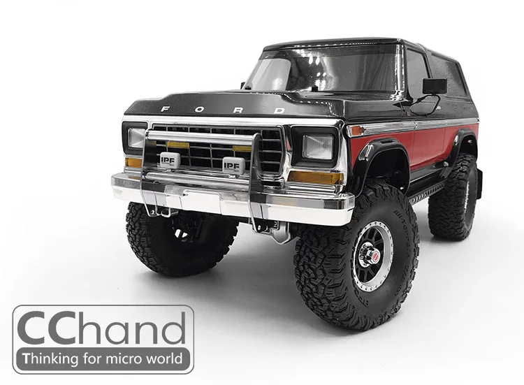 CChand Parachoques Delantero Metálico con Luz IPF para TRAXXAS DEFENDER TRX-4 BRONCO