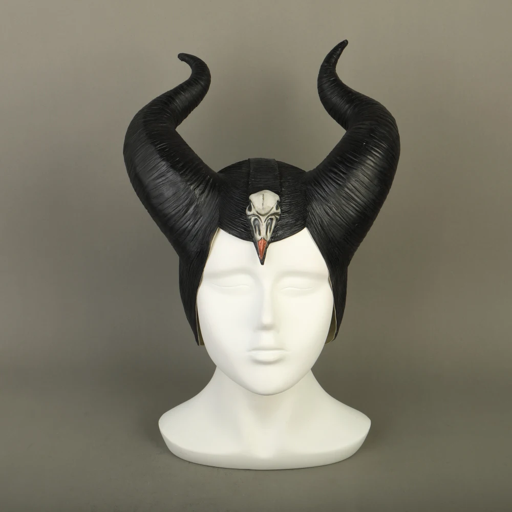 New 2019  Hat Deluxe Horns Evil Black Queen Headpiece Latex Cosplay Angelina Jolie Halloween Party Props