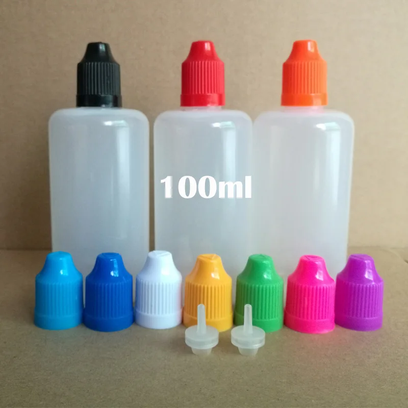 100Pcs 3ml 5ml 10ml 15ml 20ml 30ml 50ml PE Plastic Dropper Bottle Empty E Liquid Squeeze Vial With Childproof Cap And Fine Tip