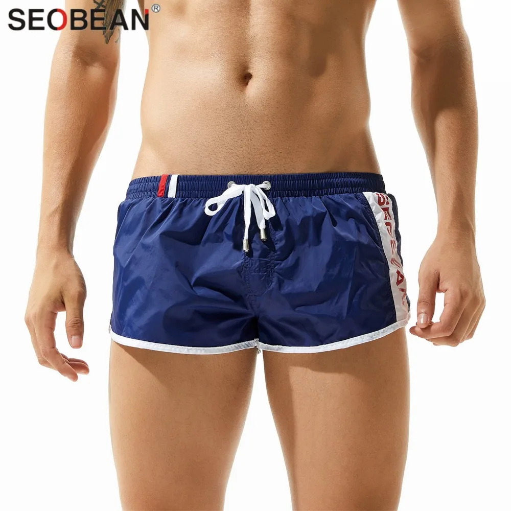 SEOBEAN Men\'s Beach Shorts Male Brand Board Shorts Men Outdoor Leisure Fitness Jogger Shorts 4 Colors Fashion Bermuda