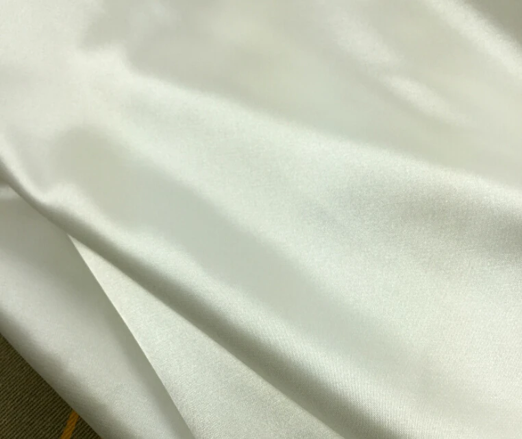 

3 meters 145cm 57" width pearl white faux silk satin fabric for pajamas sewing and party decoration MM56