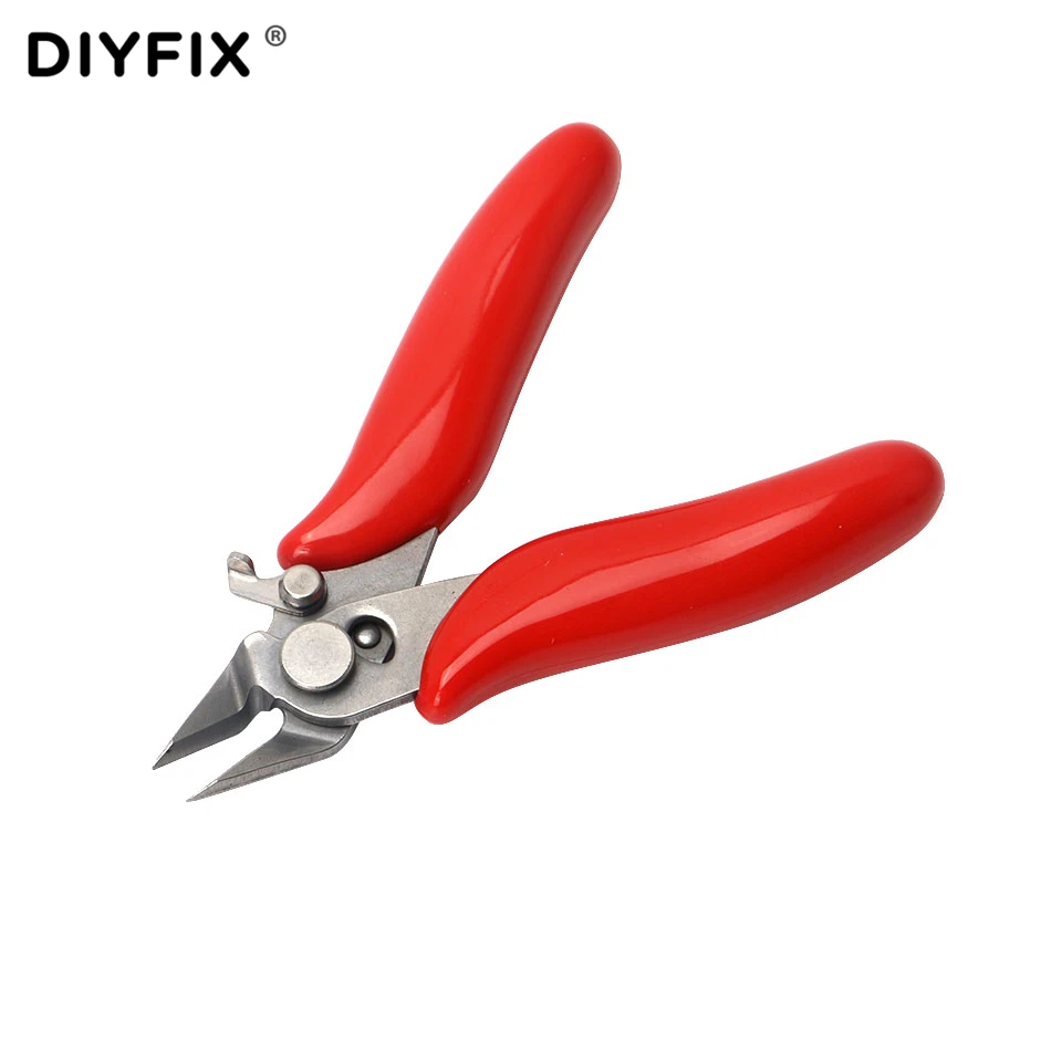 DIYFIX 3.5" Mini Diagonal Cutting Pliers Wire Cable Side Flush Cutter Plier with Lock Hand Tools Herramientas
