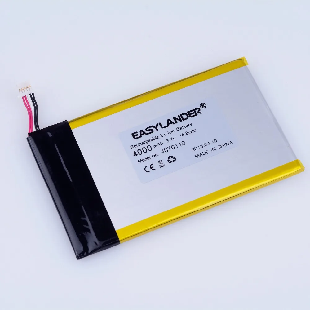 4070110   3.7V 4000mAh 5선 충전식 리튬 이온 폴리머 배터리