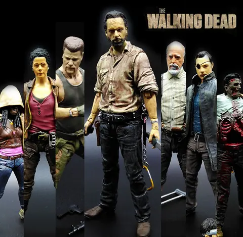 ¡Novedad! Figura de acción de The walking dead, 5 zombies, Rick, Daryl, juguete de Navidad, regalo de Navidad, 15cm
