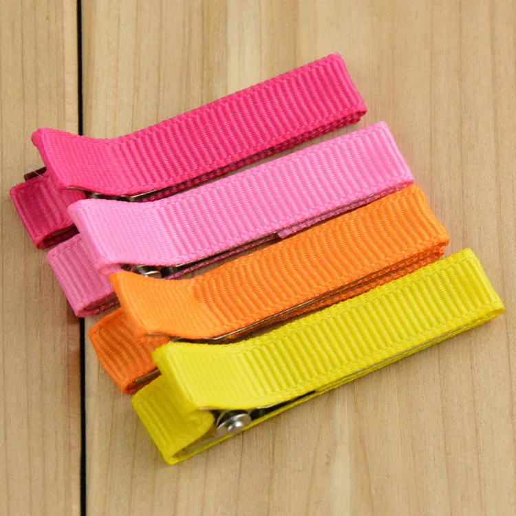 100 pcs/lot , Grossgrain ribbon fully lined alligator clips, 1.96" alligator clips