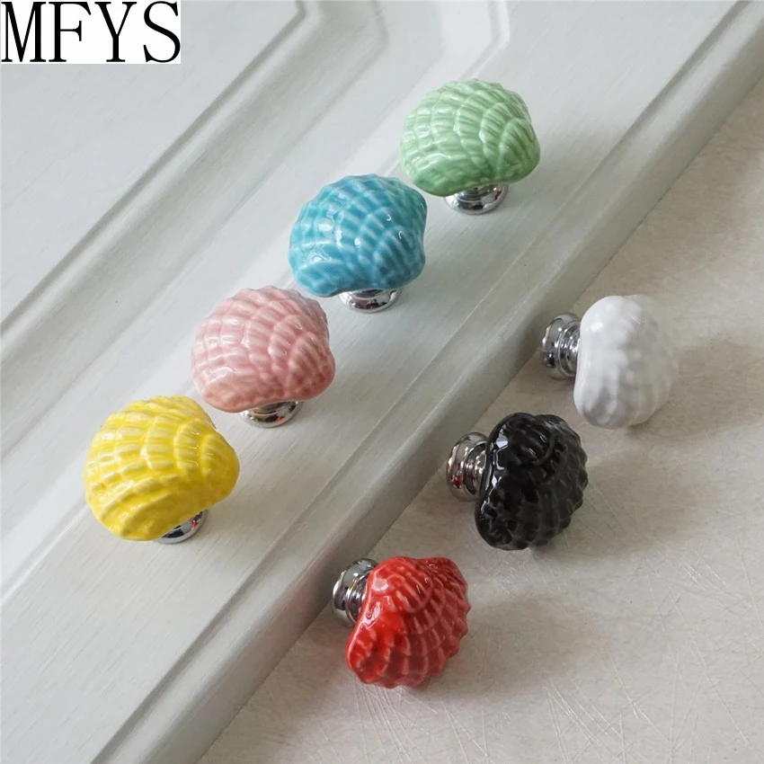 1 PC Ceramic Cabinet Handles for Children's Room Kitchen Cupboard Door Knobs Home Decorative Various Colors Furniture Hardware