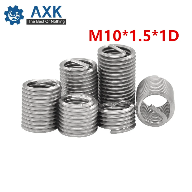 

50pcs/Lot M10*1.5*1D Screw Thread Insert A2 Stainless Steel 304 Fasteners Repair Tools Kit Coiled Wire Helical Screw Sleeve Set