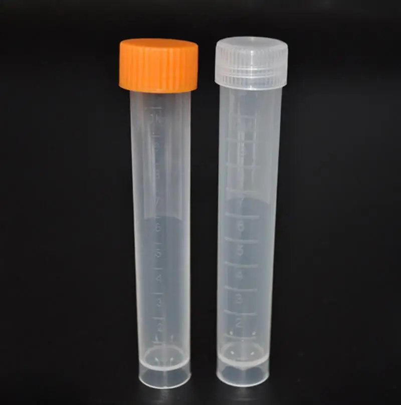 10ml Plastic Frozen Test Tubes Vial With Seal Cap Container For Laboratory School Educational Supply LX1242