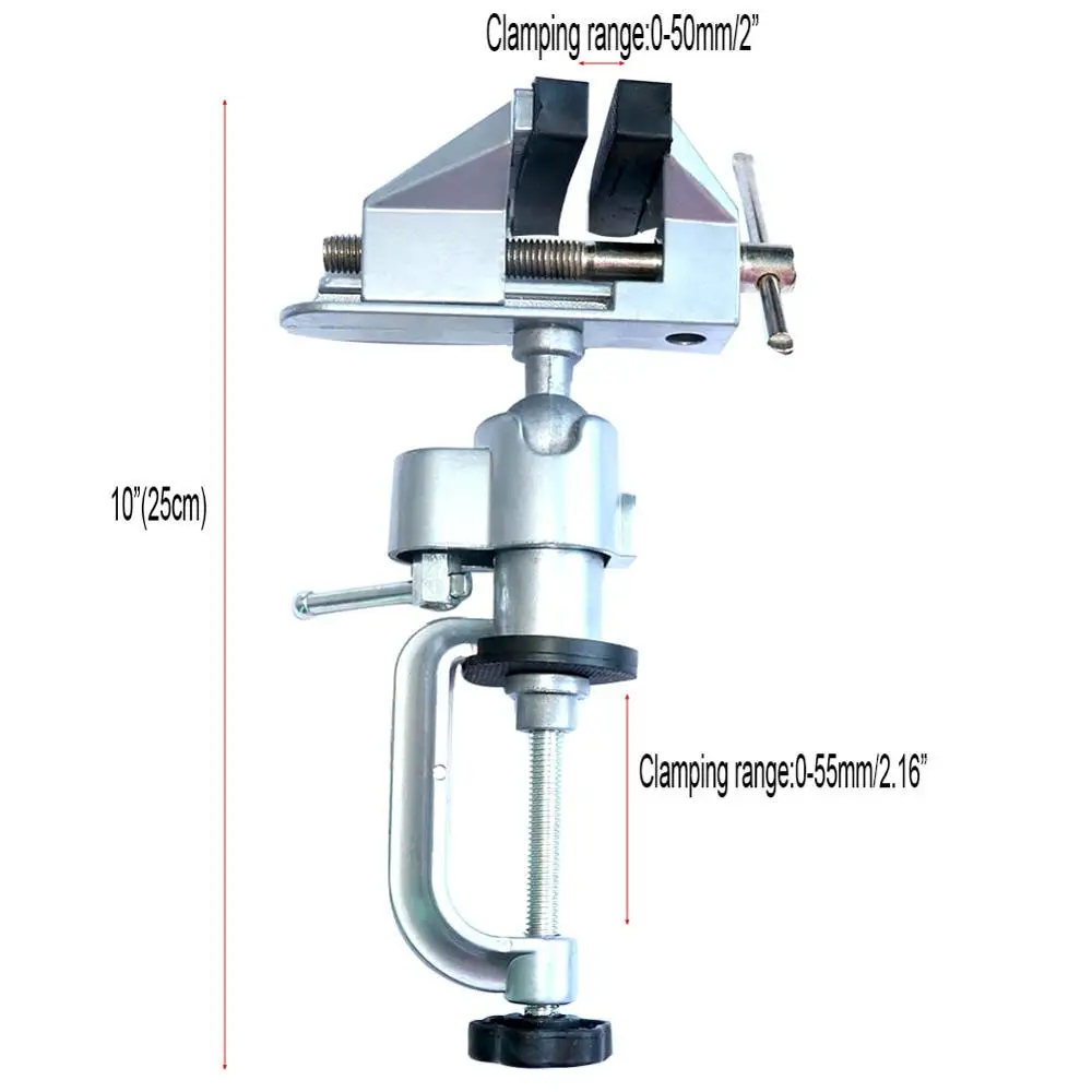 360 Degree Rotating Universal Table Vise Bench Aluminium Alloy Clamp Multifunction 2 in 1 Mini Table Vise Dremel accessories