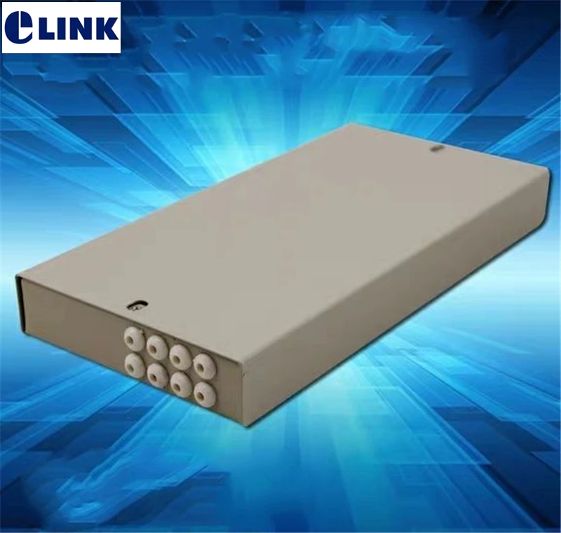 8 core ftth box optical fibre distribution box cold rolled steel fiber terminal box for pigtail out direct Beige thickened 3pcs