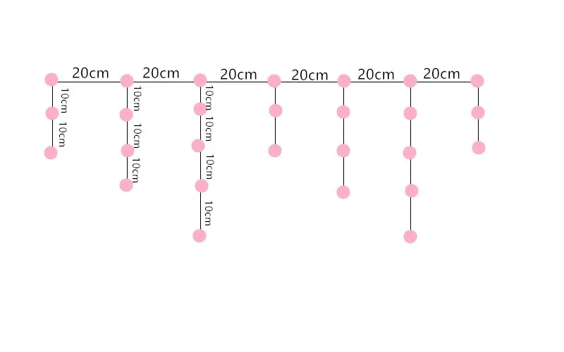 Individually RGB Full Color Icicles String3-4-5;DC12V WS2811 Controlled 60nodes/set