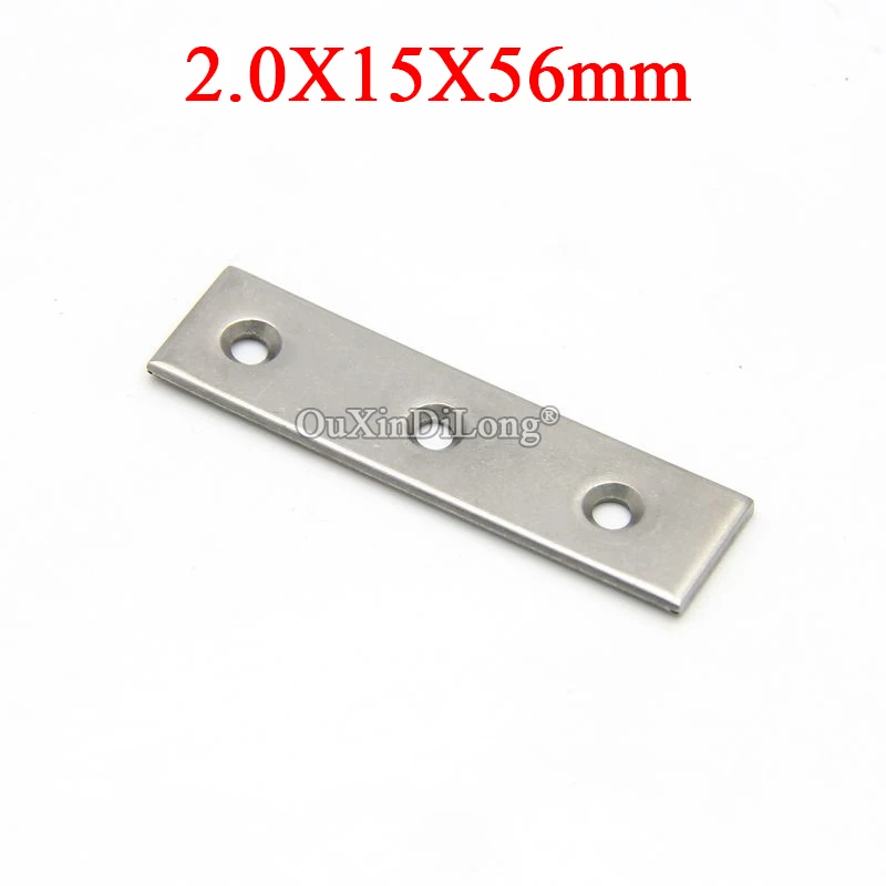 100PCS Stainless Steel Thicken Flat Corner Braces 2.0x56.5x15 Furniture Support Brackets Board Frame Shelf Reinforced Connectors