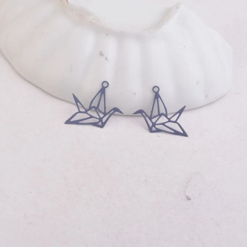 100 Stück Ac6420 15*20mm Tieranhänger Metall-Papierkranich-Anhänger Schmuck Filigran Ohrring-Zubehör – Detail 6