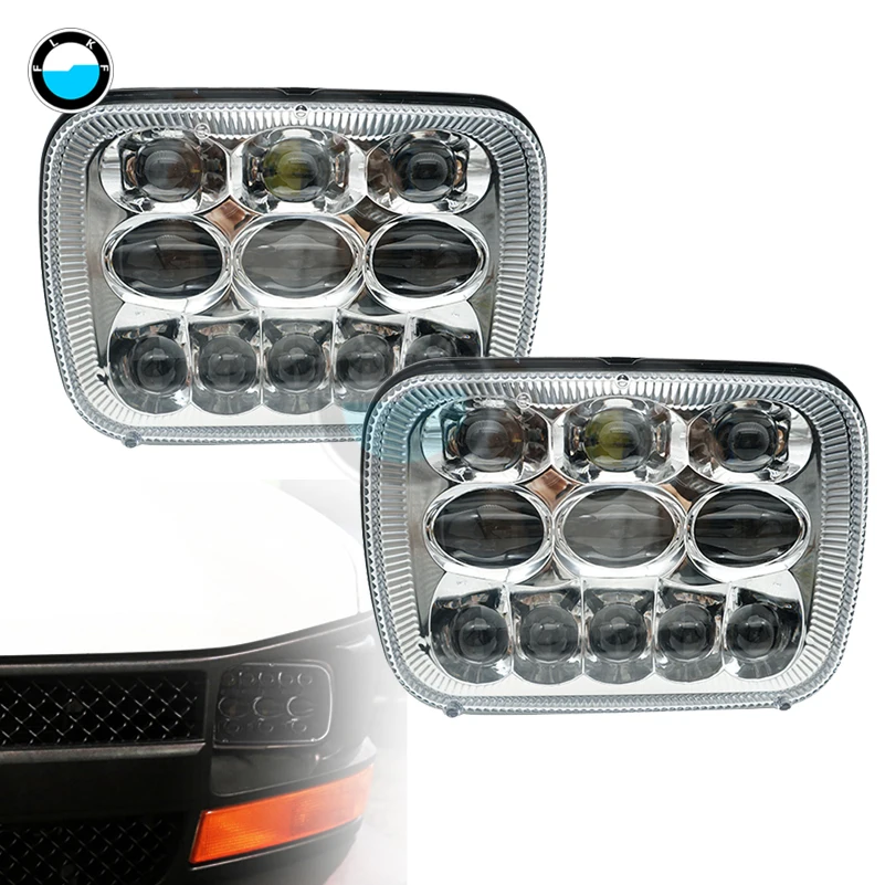 

54W 7x6 led headlights 5x7 inch headlamp H4 Plug H6054 Headlights H5054 6052 For Jeep Wrangler YJ Xj Cherokee Truck.