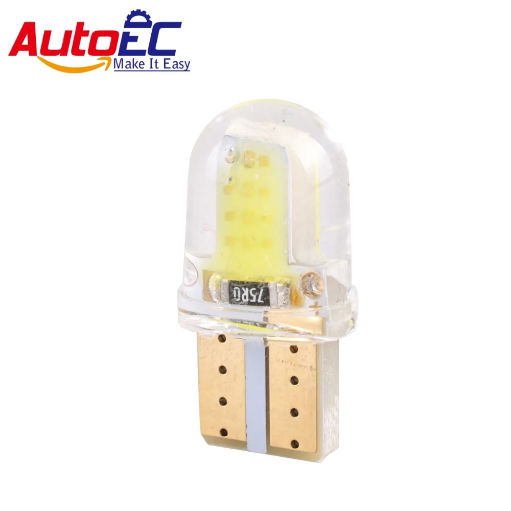 

AutoEC 6x Auto LED T10 194 COB Silicone Shell 20 Chips Cold White Color W5W 12V Car Side wedge/License Plate Lamp Bulb #LB154