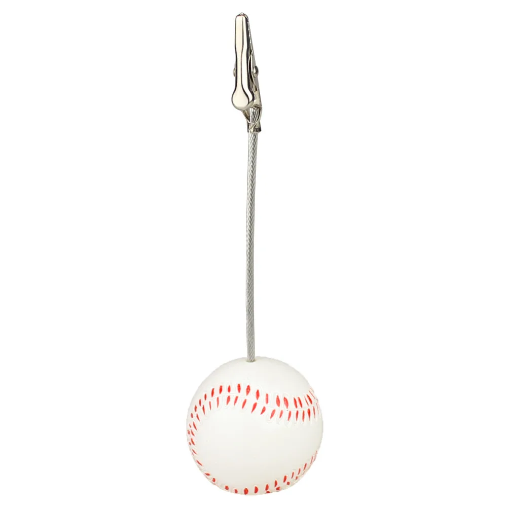 Game Ball Base Photo Clip Memo Clamp Alligator Wire Table Place Card Holder Sport Golf Baseball Soccer Event Display bomboniera