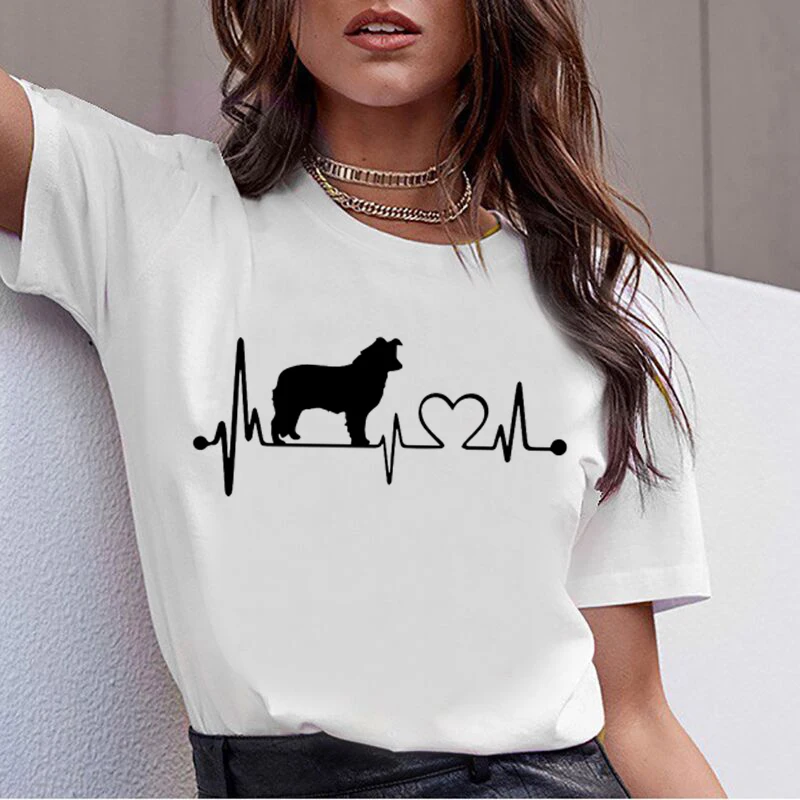 Bull Terrier Rottweiler Kawaii T Shirt Women Beagle Border Collie Malinois Funny T-shirt Cute Whippet Greyhound Tshirt Female