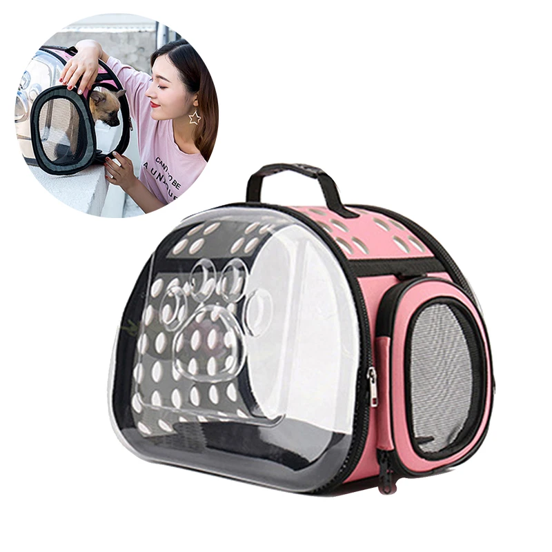 

Travel Pet Carrying Case Bag Transparent Comfortable Space Capsule Portable Cat Handbag Soft-Side Breathable Dog Out Bag