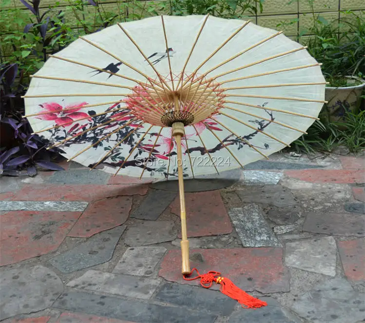 Ancient Spring Swallows Parasols Oil Paper Handmade Traditional Bamboo Craft Waterproof Parasol Japanese Wedding umbrella