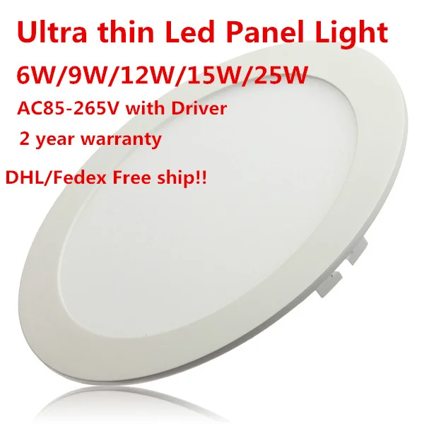 

LED Downlight Dimmable 3W 4W 6W 9W 12W 15W 25W Round Ultrathin SMD 2835 Power Driver Ceiling Panel Lights Cool Warm White