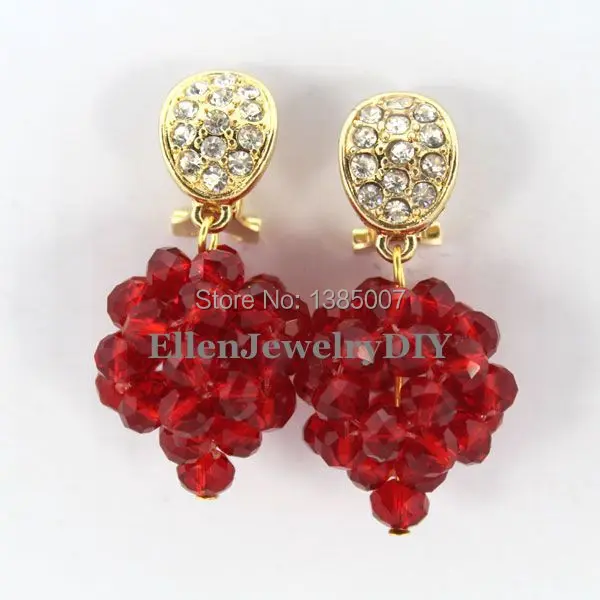 

Red Crystal Earrings Nigerian Crystal Beads Earrings Statement Bridesmaid Earrings Wedding Gift African Bridal Jewelry