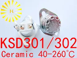 5pcs x KSD302 16A 40-260 degree Ceramic 250V KSD301 Normally Open/Closed Temperature Switch Thermostat Resistor