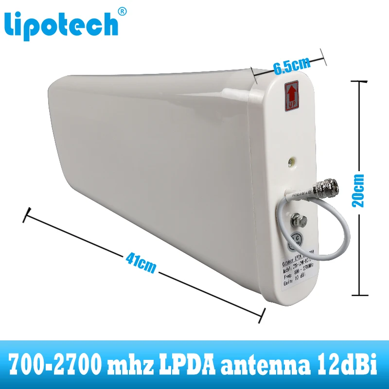 lintratek 12dbi 2G 3G 4G Outdoor cell phone signal booster Antenna LPDA 700-2700 mhz cellular repeater For GSM LTE DCS amplifier