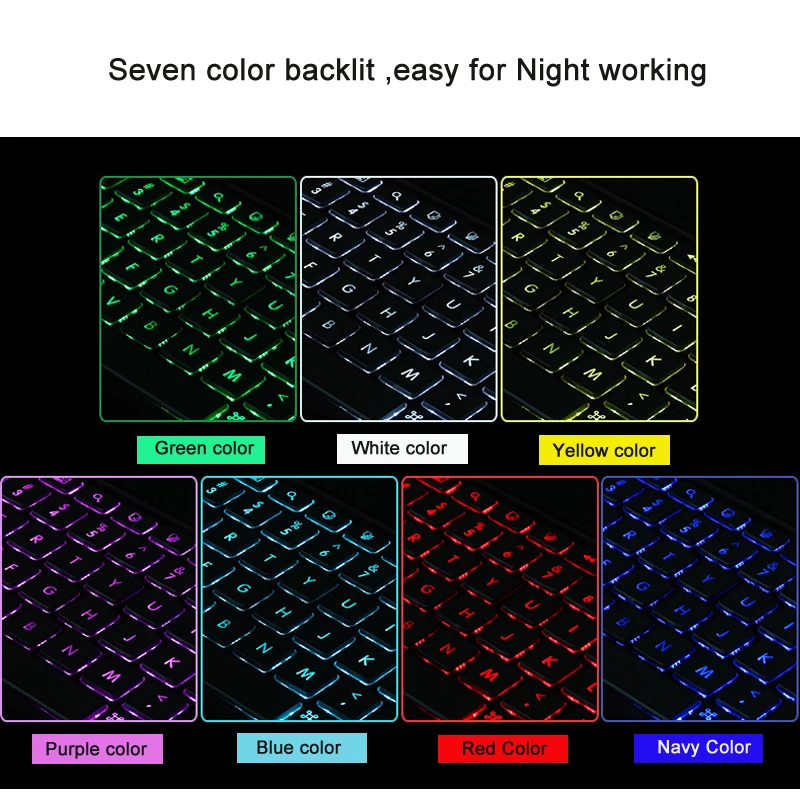 Case For iPad Pro 11 Keyboard New 2018 Notebook Flip-style Colorful Backlit Bluetooth 4.0 Keyboard For iPad 11 10.5 Tablet Case