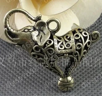 

Fashion Jewelry Findings Accessories charm pendant alloy bead Antique Bronze 44*35MM elephant shape 10PCS JJA2028