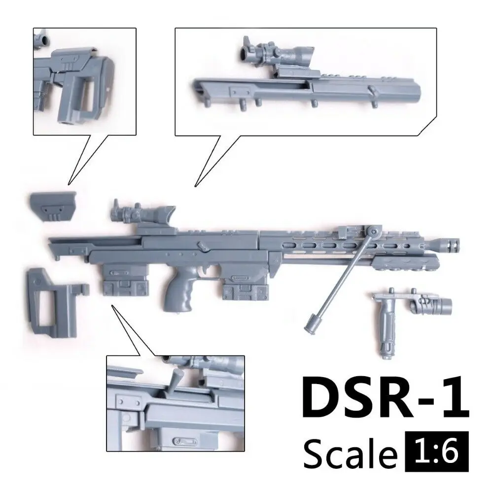 1/6 Scale DSR1 Rifle Gun Model Assembly Puzzles Building Bricks Gun Soldier Rifle Weapon For Action Figure