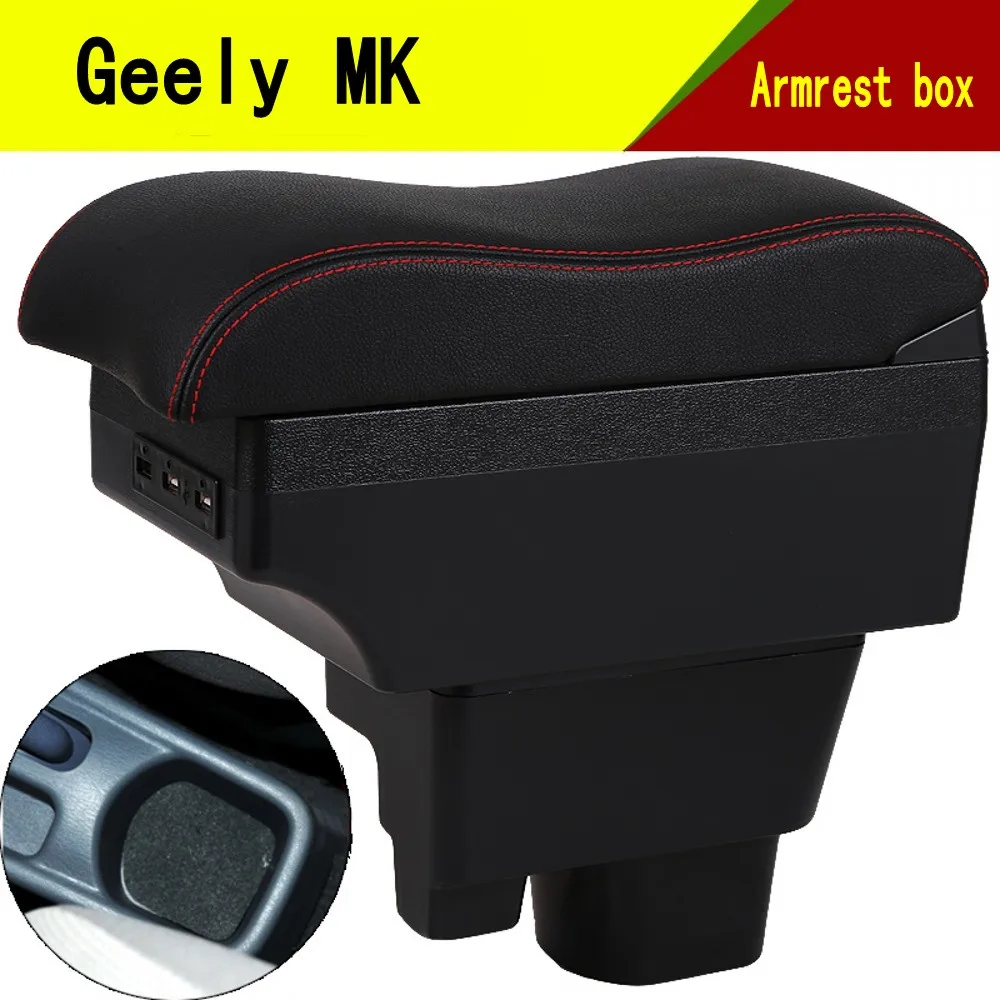 

For Geely MK Armrest Box Car Center Console Storage Space Case Elbow Rest with Cup Holder USB Interface