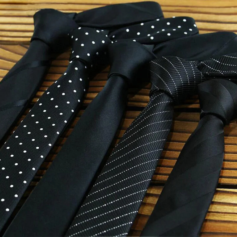 

RBOCOTT 5cm Necktie 59" Long Mens Skinny Ties Black Solid Striped Dot Neck Ties For Men Slim Tie For Wedding Party