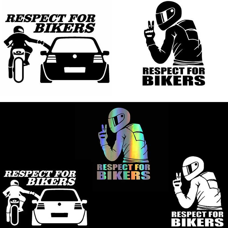 

3D Respect for Cyclists Waterproof Reflective Biker Motorcycle Car Auto Accessoires Sticker Decal Funny JDM Vinyl On Car styling