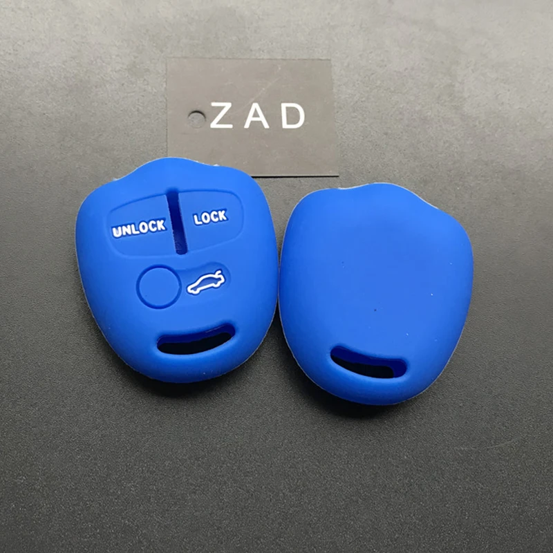 ZAD silicone car key fob cover case set skin protector for Mitsubishi ASX Outlander Lancer EX Galant Pajero 3 buttons remote Key