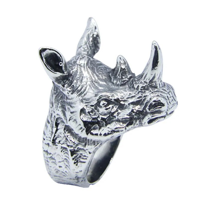 Rany&Roy Newest Rhinoceros Ring 316L Stainless Steel Fashion Jewelry Protect Rhinoceros Ring