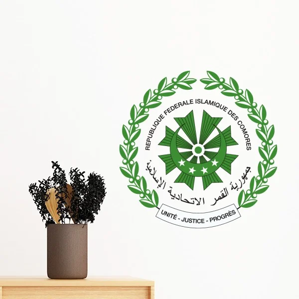 Moroni Comoros National Emblem Removable Wall Sticker Art Decals Mural DIY Wallpaper for Room Decal