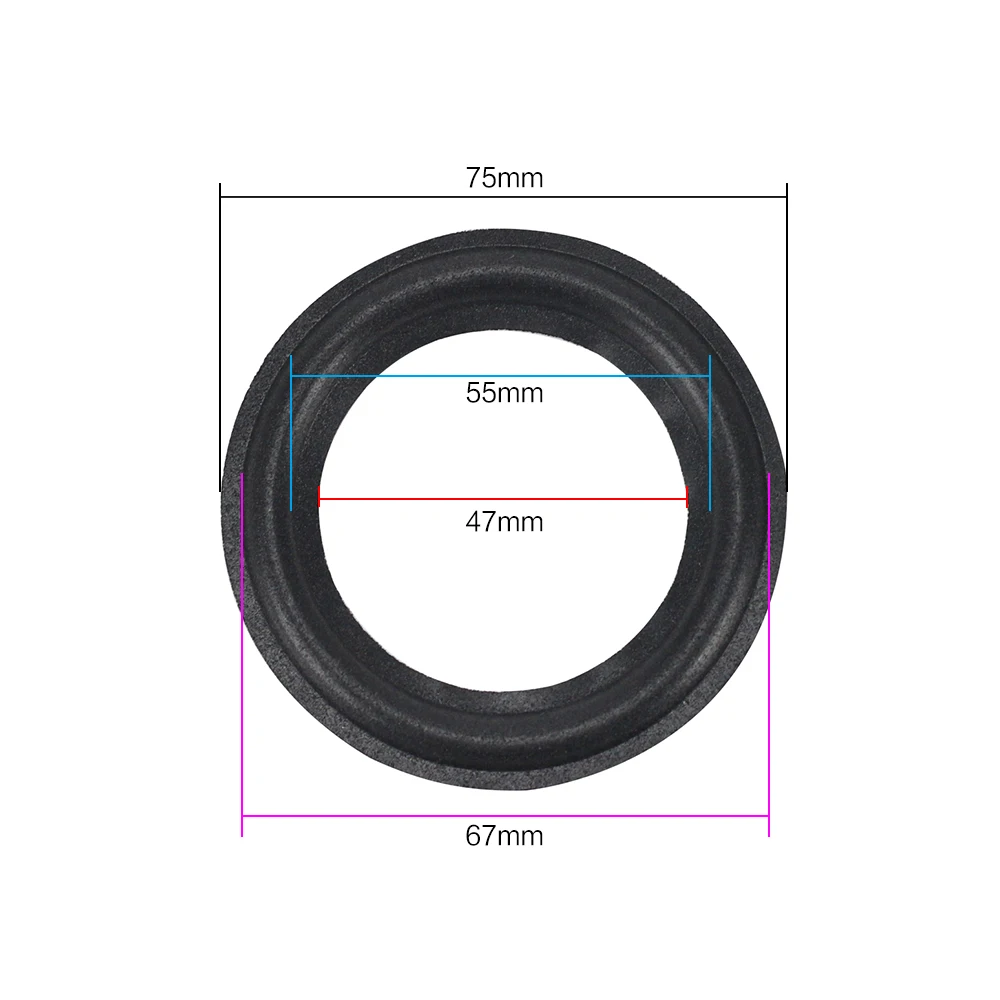 GHXAMP 3 cal głośnik naprawy pianki głośnik surround Diy gąbka boczna krawędź pierścień koło akcesoria 2 sztuk