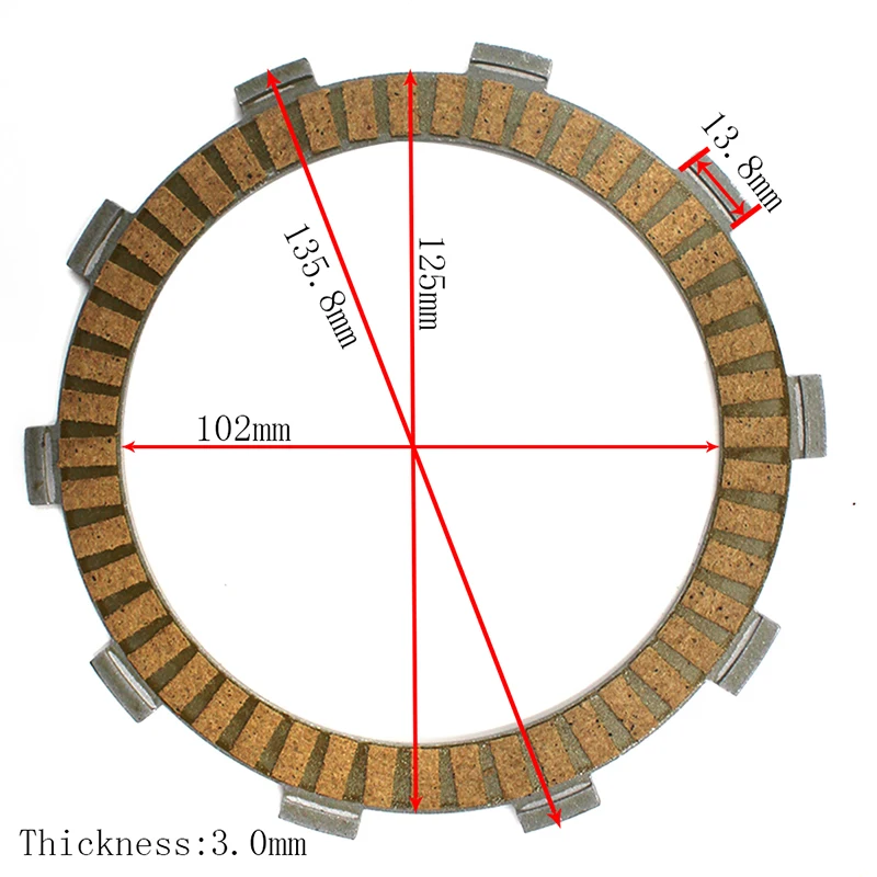 Road Passion 5pcs Motorcycle Clutch Friction Plates Kit For Yamaha Trailway TW200 1987-2014 TW225E 2002-2007 TW125 1999-2004