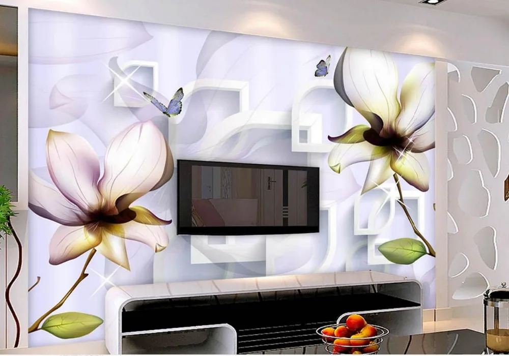 

3d wallpaper Magnolia background wall modern living room wallpapers bathroom 3d wallpaper flower wallpaper