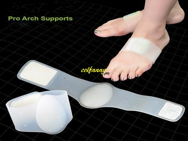 50pairs/lot Silicone Flatfoot Corrector Bandage Gel Pro Arch Supports Flatfeet Orthotic Braces Pain Relief Massage Pad Cushion